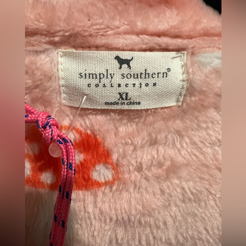 NWT Mushroom Print, Snap Front, SOFT & Fuzzy Jacket - Peach Color Background - Picture 3 of 10